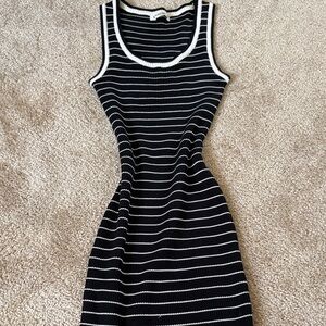 Black & White Striped Tank Dress - Sleek Knit Women's Dress